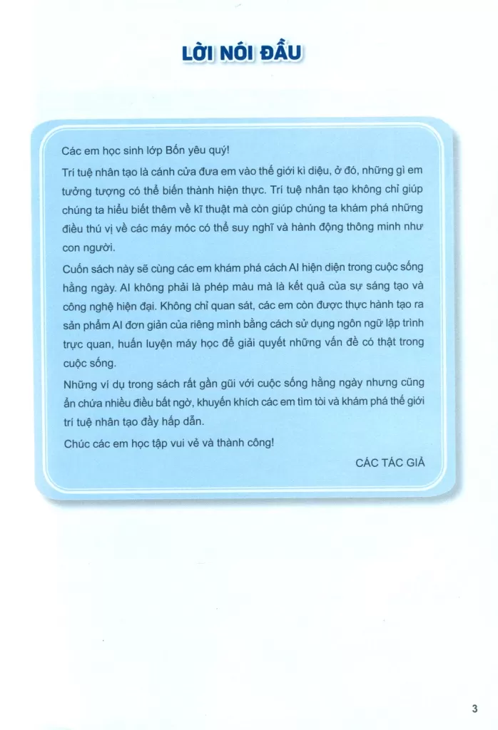 TRÍ TUỆ NHÂN TẠO LỚP 4